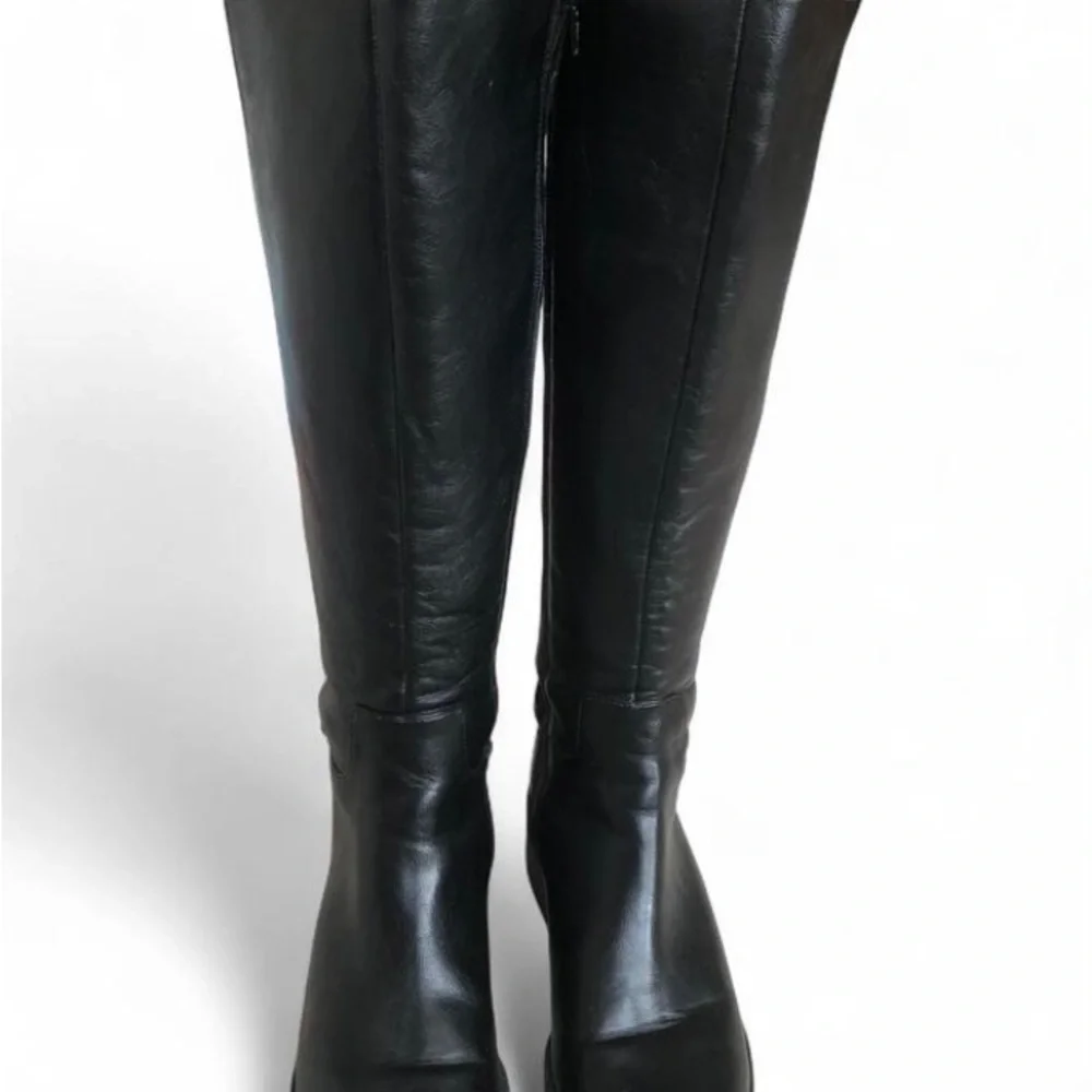 Lifestride Bristol Black Leather Riding Boots Size 8M